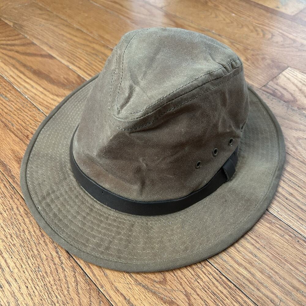 Vintage 90s Ll Bean Waxed Cotton Safari Fedora Hat Medium